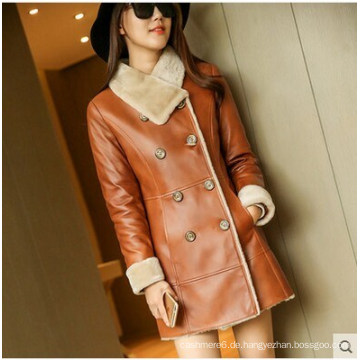 Winter Real Shearling Coat und Pelzmantel für Lady Long Style